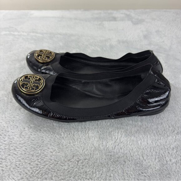 Tory Burch Caroline Black Patent Leather Ballet Flat US 11 - Picture 6 of 12